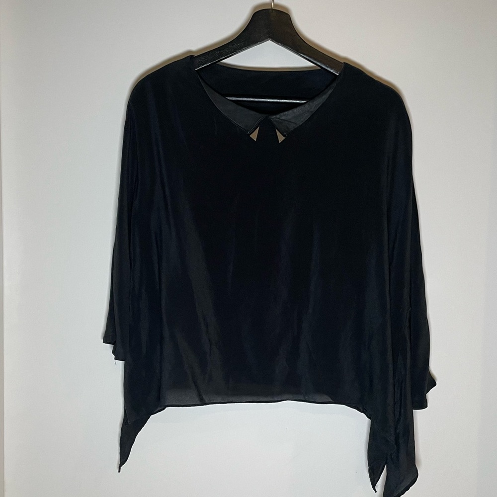 Vintage Black Silk Top